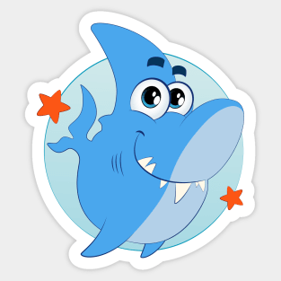 Cute shark character Sticker